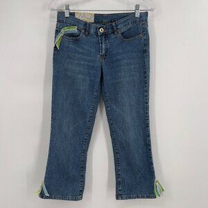 Pinko Basic Women’s Cropped Jeans with Ribbon Detail Size 38 ( US 2-4 )